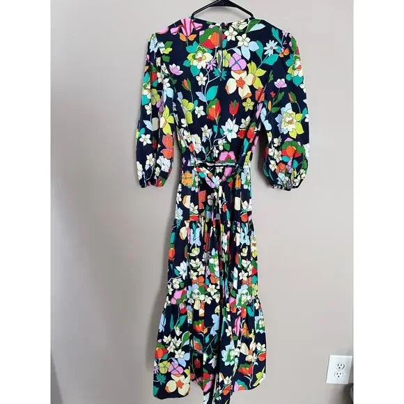 Kate Spade Flower Bed Lawn Floral Midi Dress - Picture 6 of 9